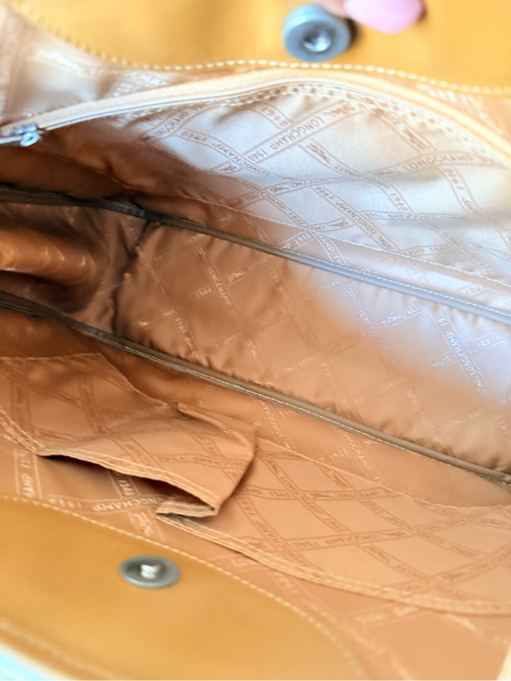 Longchamp Rozo Cognac Leather Structured Top-Handle Tote. - Picture 12 of 17